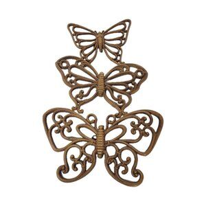 Vintage Homco 3 Piece Set of Butterflies Wall Decor 7537 Made in USA